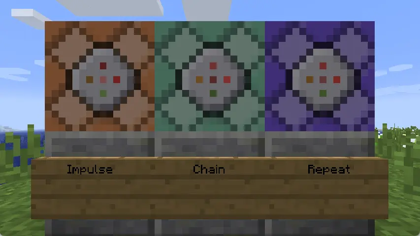 The three types of mc command blocks